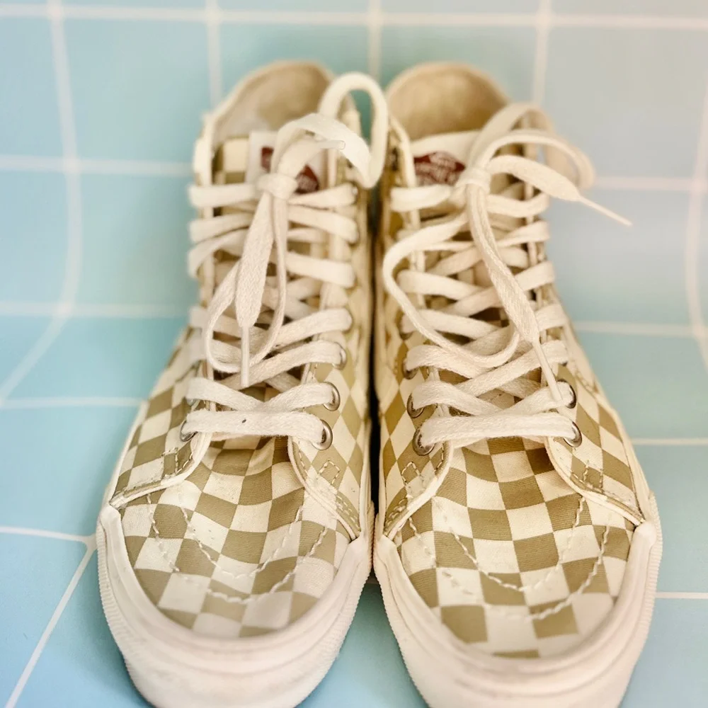 Vans Sk8-Hi Eco Theory Checkerboard High Top Sneakers Women's size 5.5